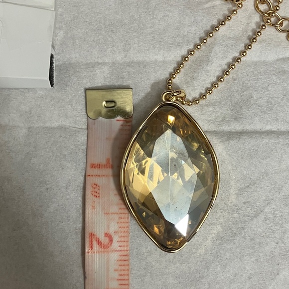 NWT Style & Co. Gold tone Necklace with Faceted Amber Pendant - Picture 6 of 7
